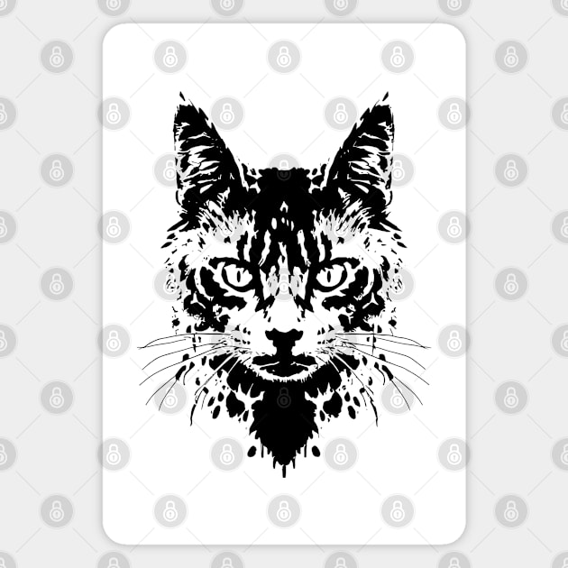 Cute Cat Illusion Design, Funny Cat Lover Gift Idea Magnet by PugSwagClothing